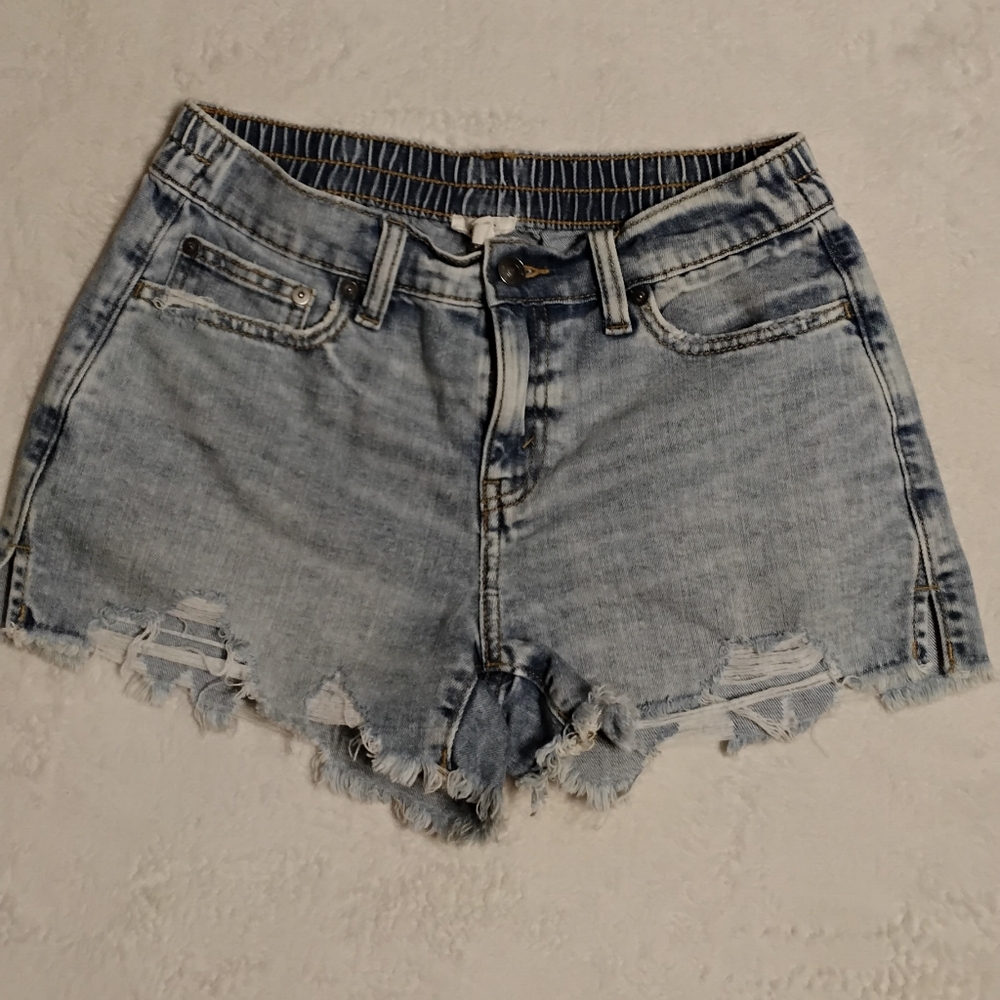 Aerie Light Blue Distressed Jean Shorts